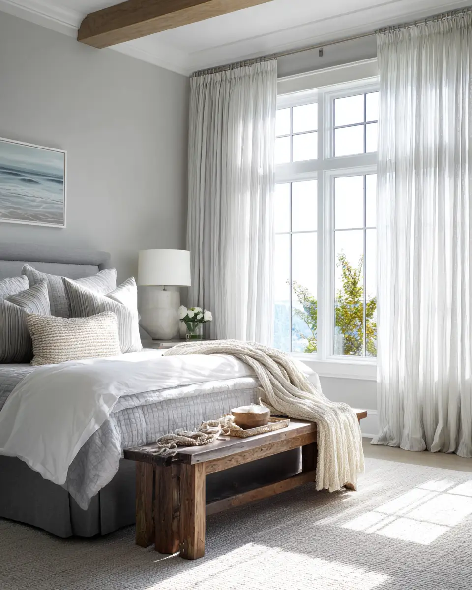 Gray Coastal Bedroom Decor Ideas