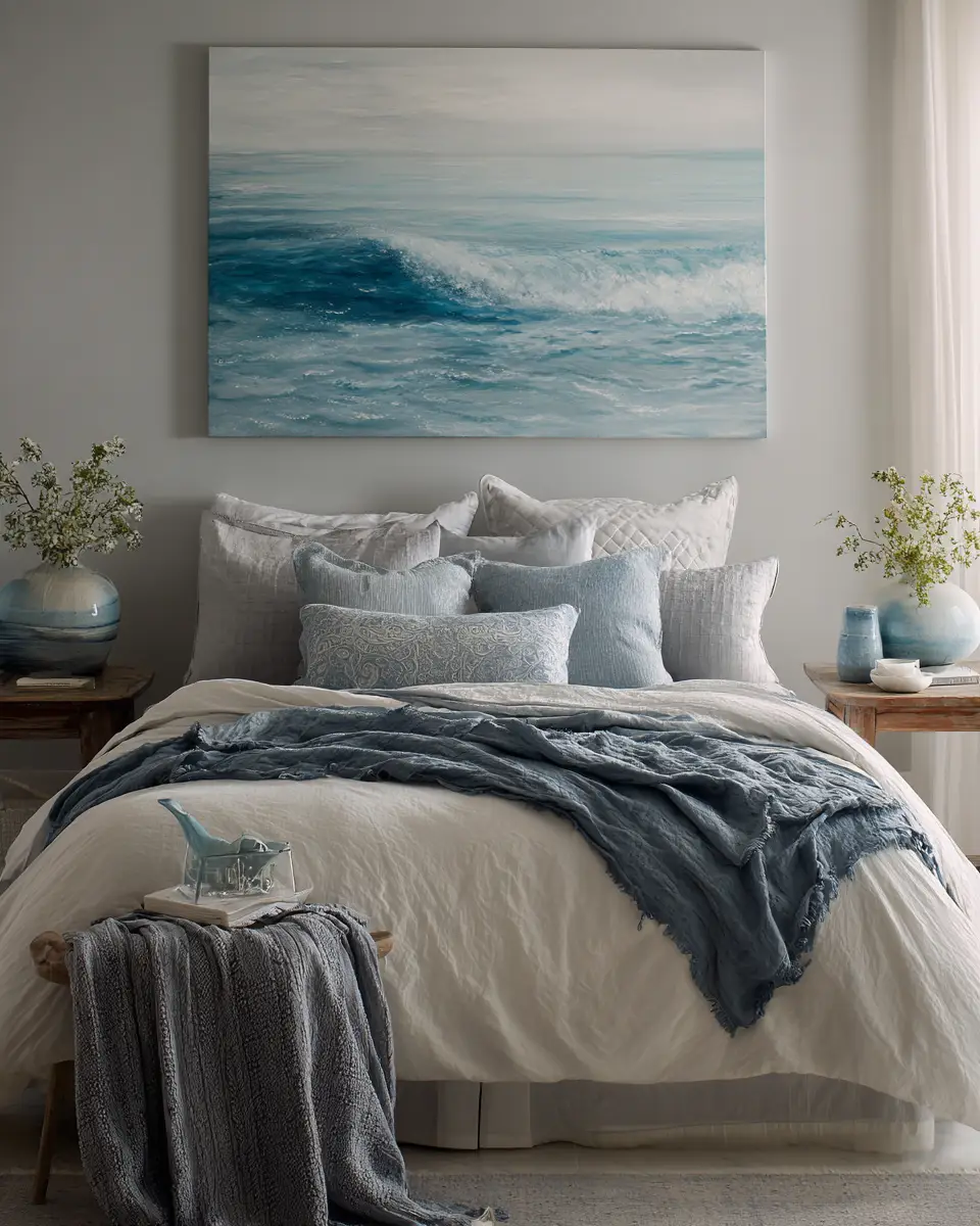 Gray Coastal Bedroom Decor Ideas