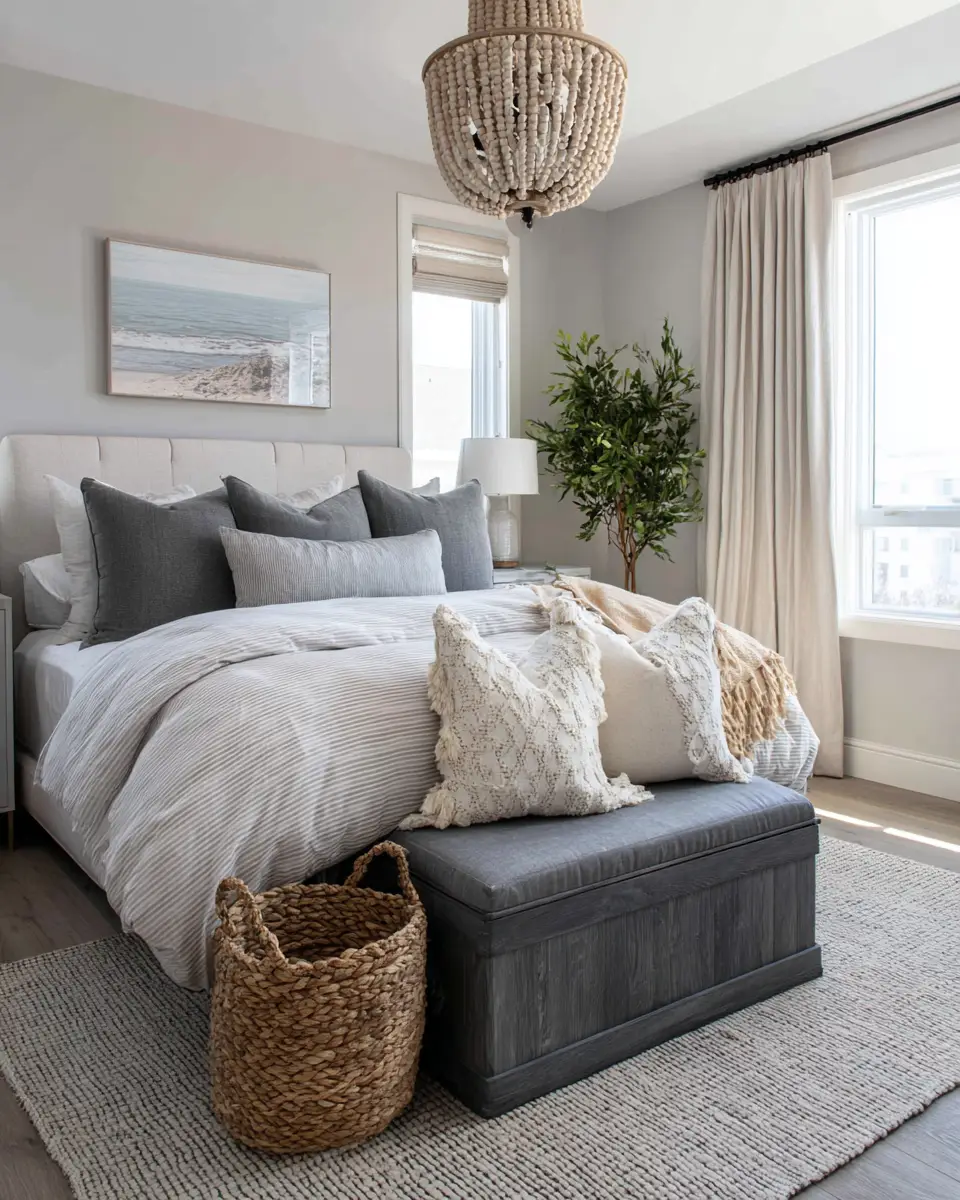 Gray Coastal Bedroom Decor Ideas