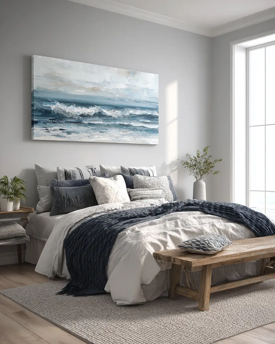 Gray Coastal Bedroom Decor Ideas