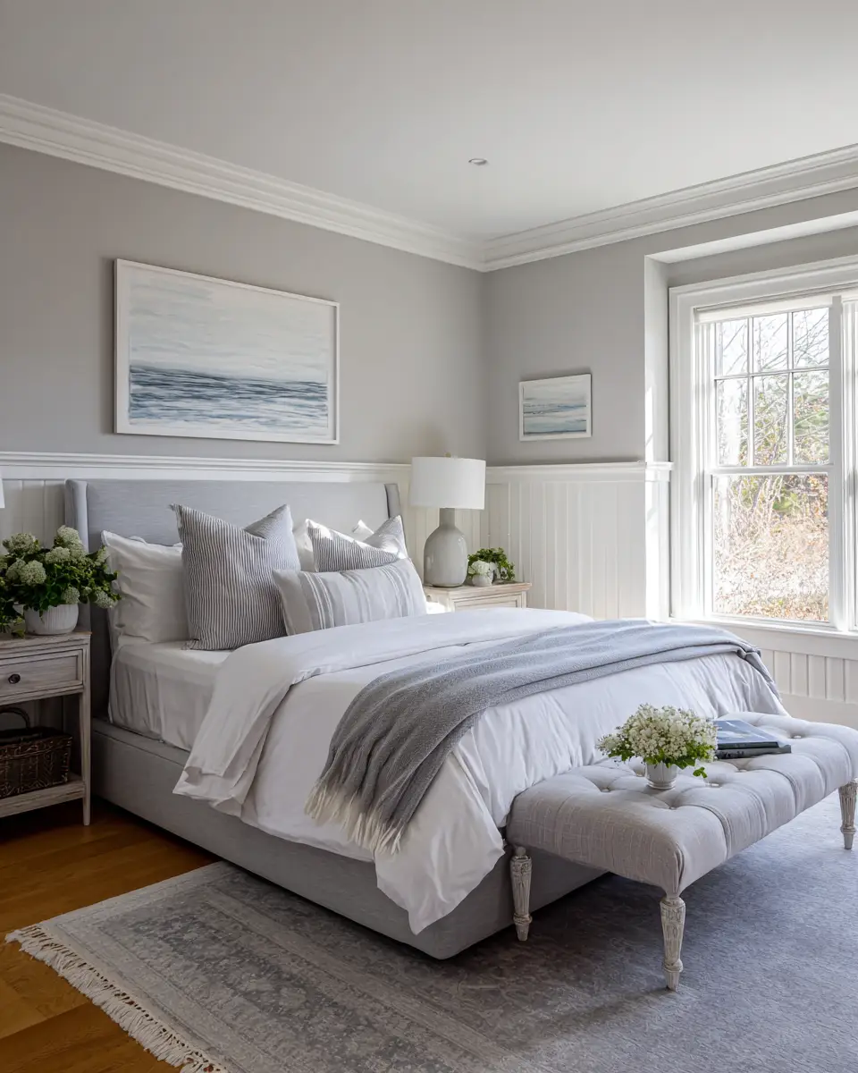 Gray Coastal Bedroom Decor Ideas