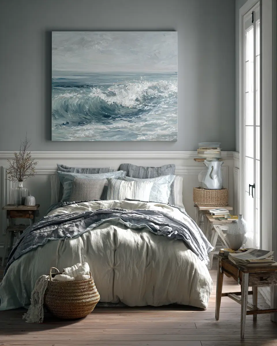 Gray Coastal Bedroom Decor Ideas