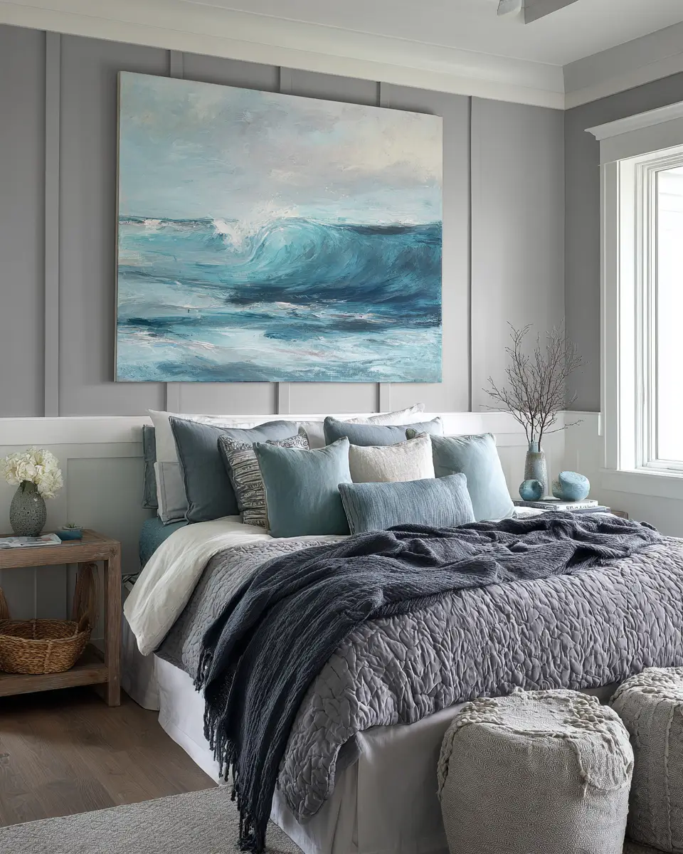 Gray Coastal Bedroom Decor Ideas