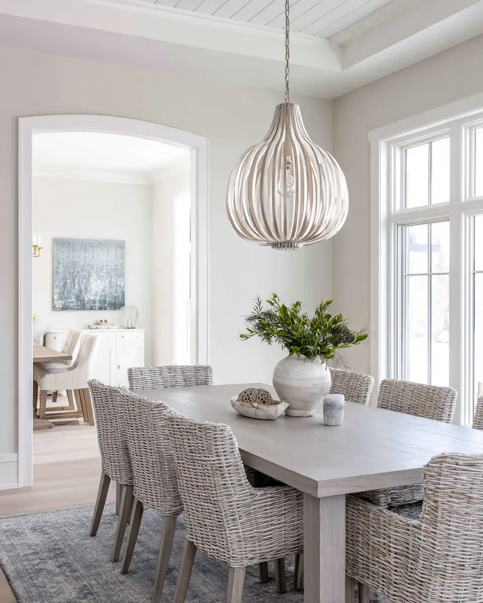 Gray Coastal Dining Room Decor Ideas