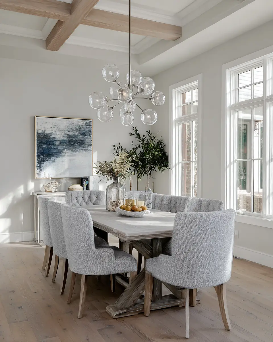 Gray Coastal Dining Room Decor Ideas