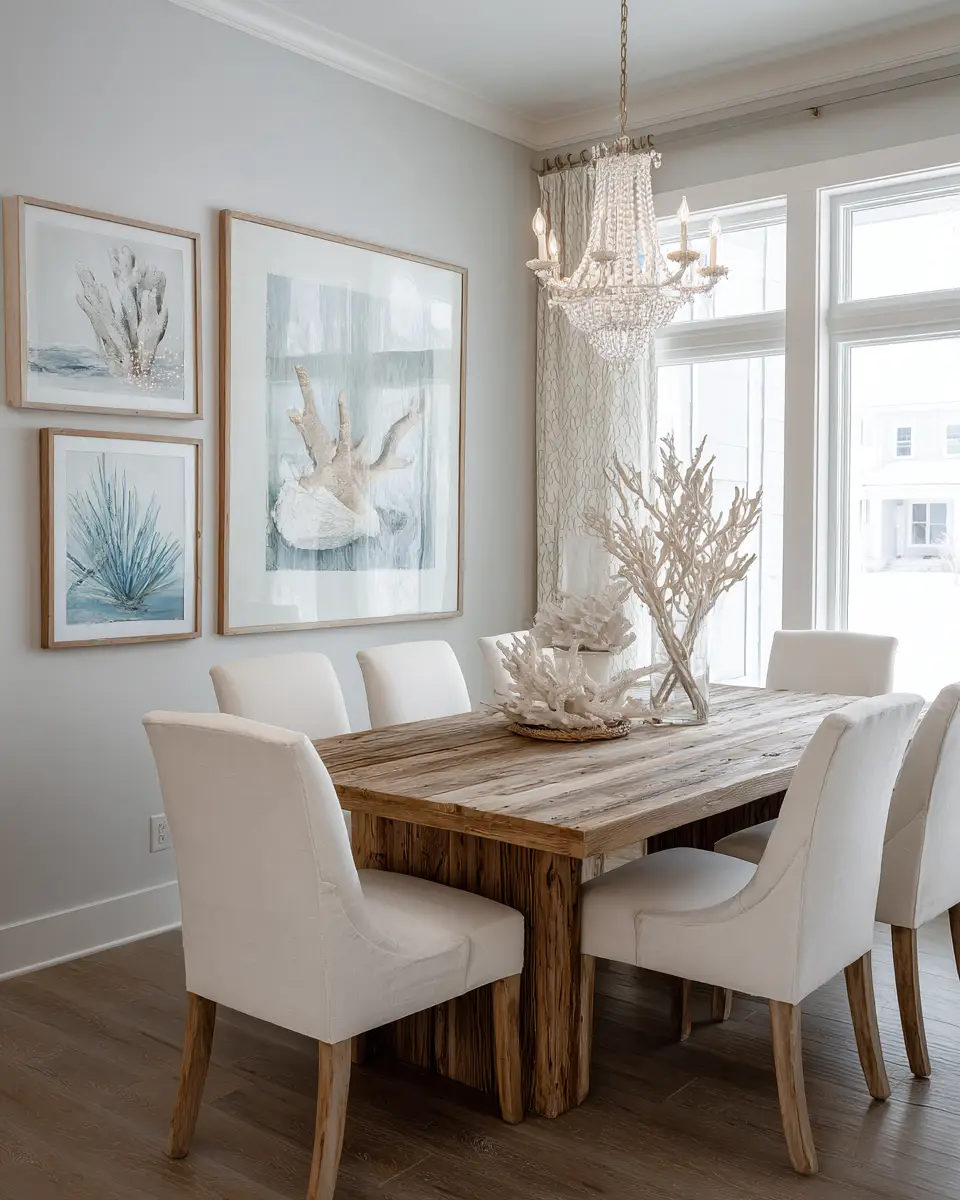 Gray Coastal Dining Room Decor Ideas