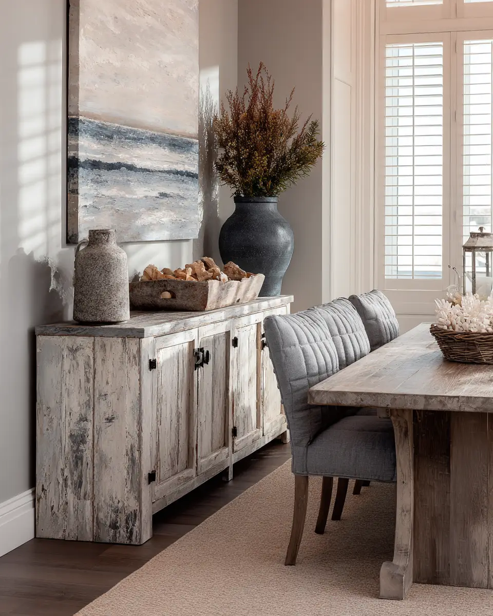 Gray Coastal Dining Room Decor Ideas