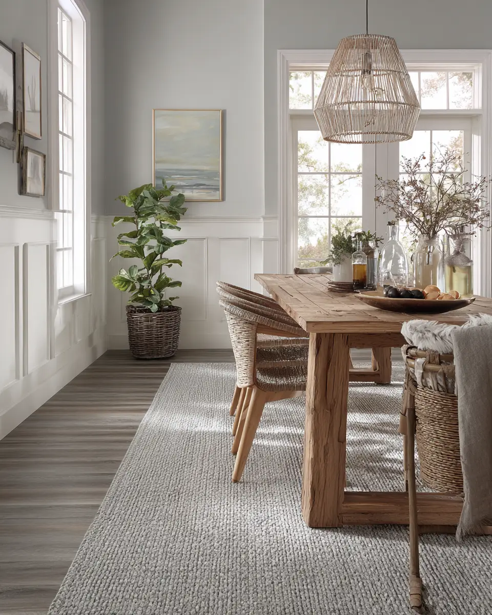 Gray Coastal Dining Room Decor Ideas