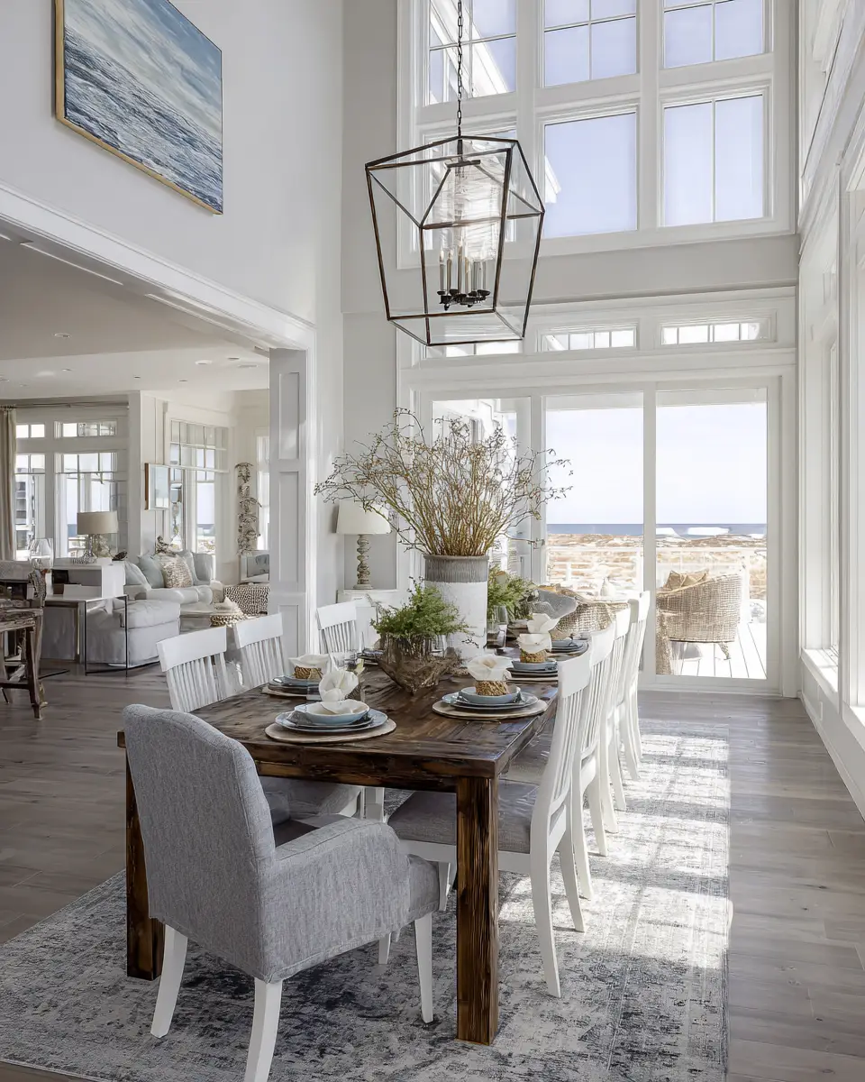 Gray Coastal Dining Room Decor Ideas