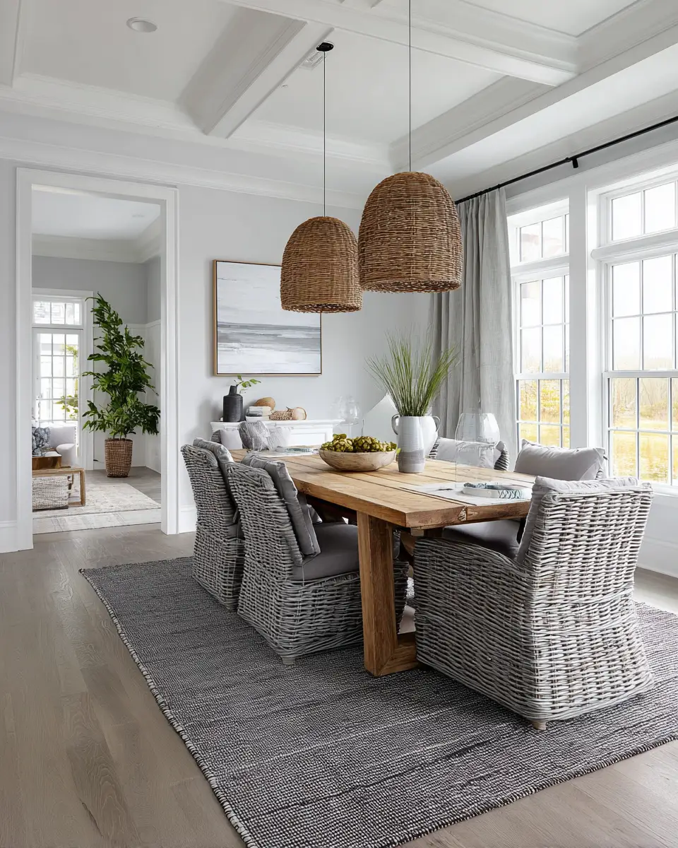 Gray Coastal Dining Room Decor Ideas
