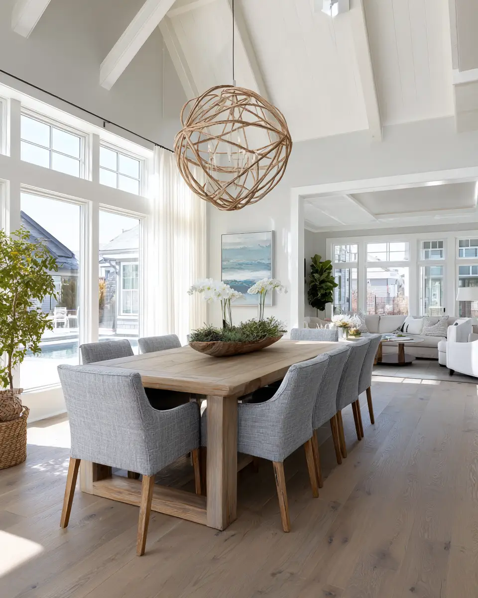 Gray Coastal Dining Room Decor Ideas