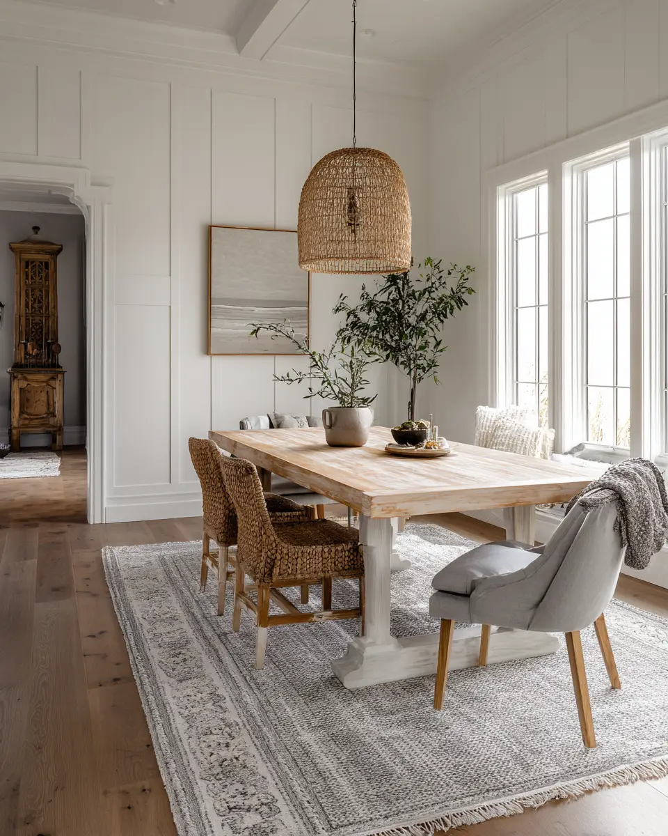 Gray Coastal Dining Room Decor Ideas