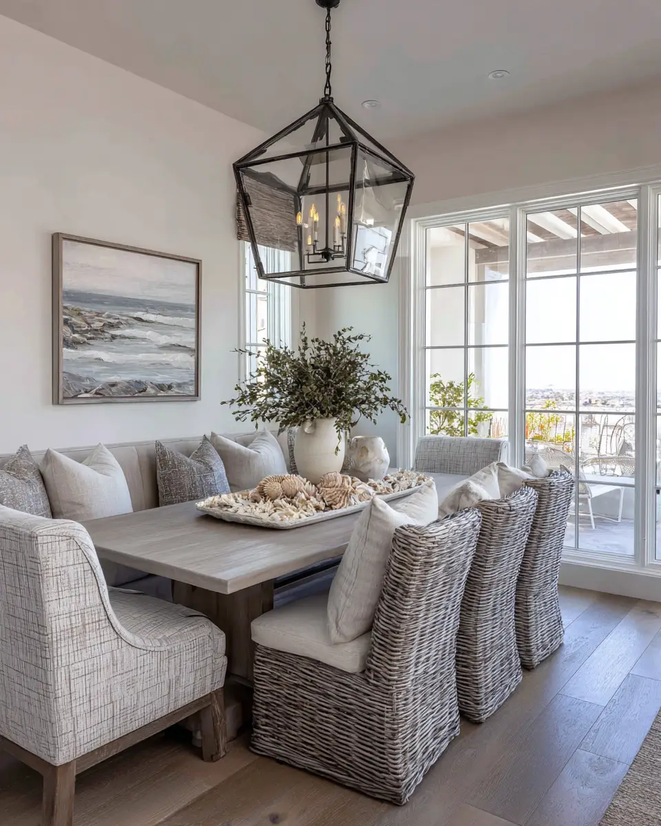 Gray Coastal Dining Room Decor Ideas