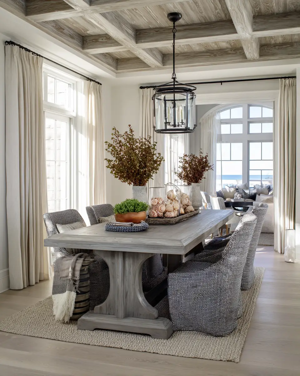 Gray Coastal Dining Room Decor Ideas