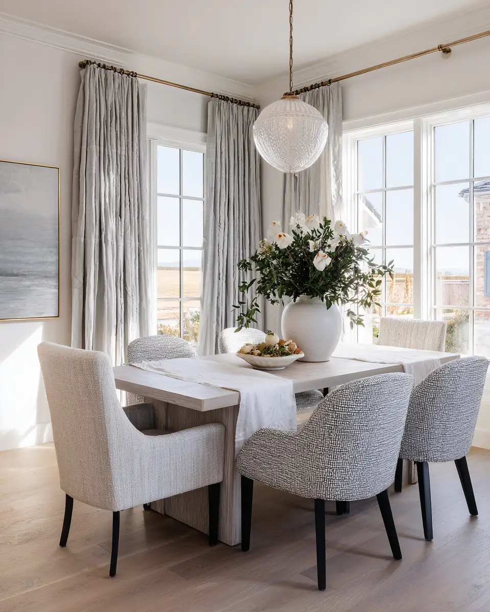 Gray Coastal Dining Room Decor Ideas