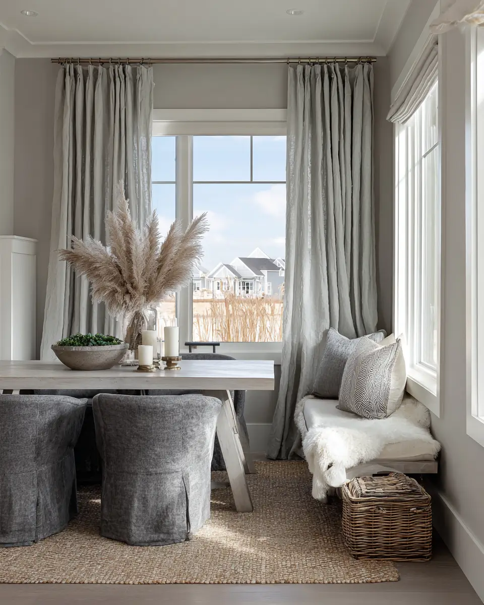 Gray Coastal Dining Room Decor Ideas