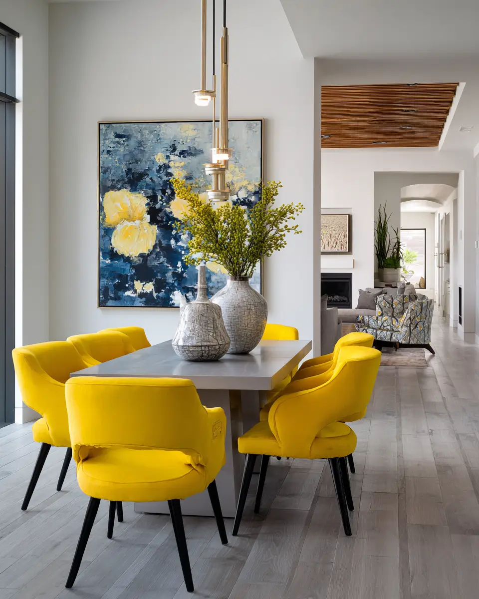 Gray Eclectic Dining Room Decor Ideas - Featured