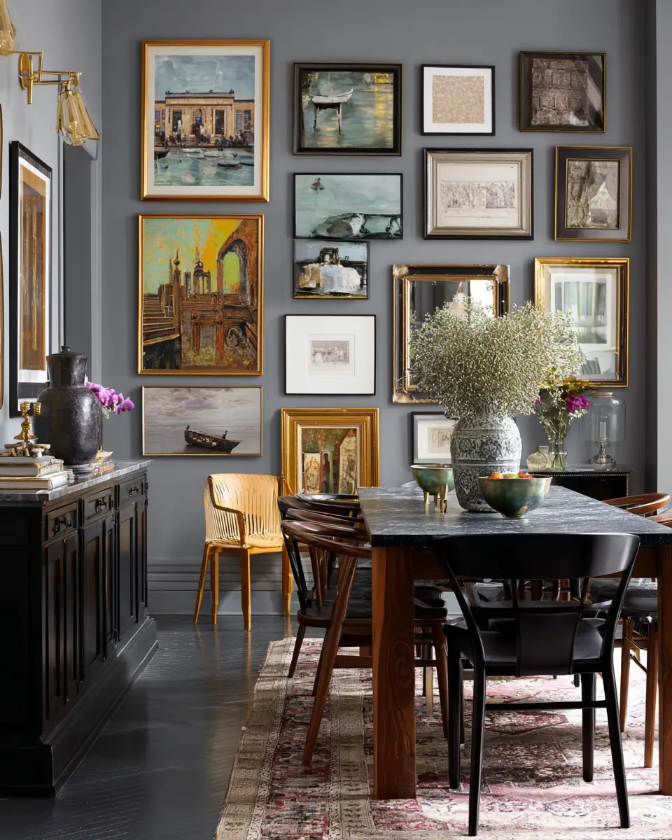Gray Eclectic Dining Room Decor Ideas