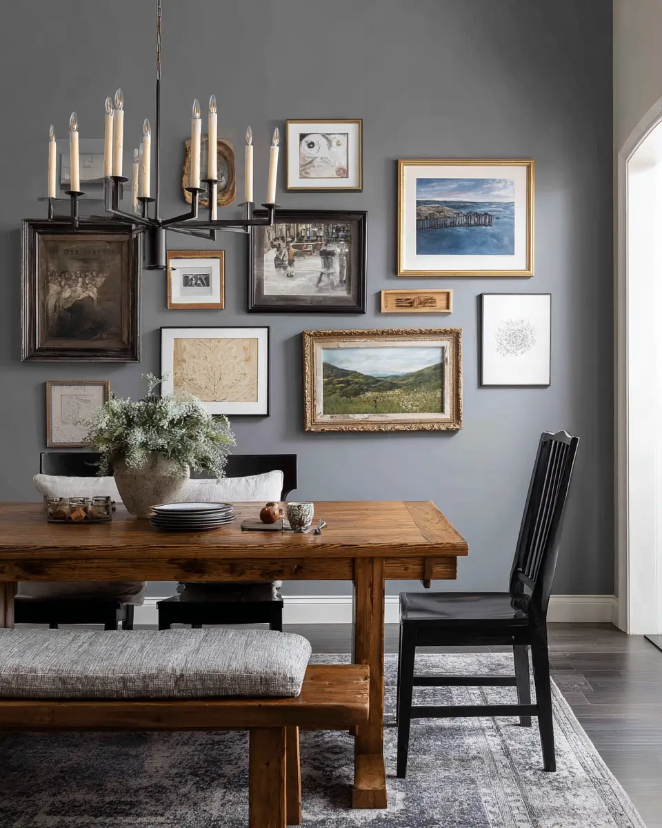 Gray Eclectic Dining Room Decor Ideas