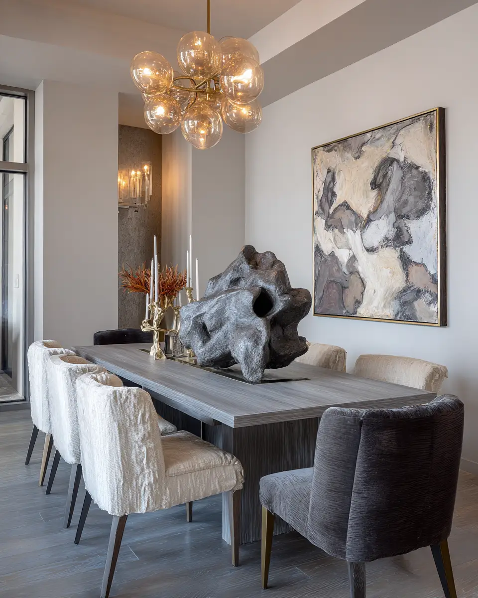 Gray Eclectic Dining Room Decor Ideas
