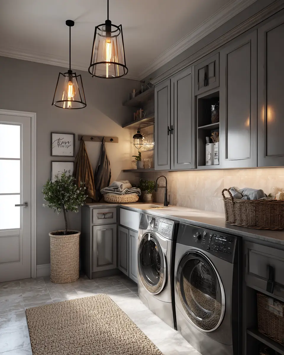 Gray Laundry Room Decor Ideas