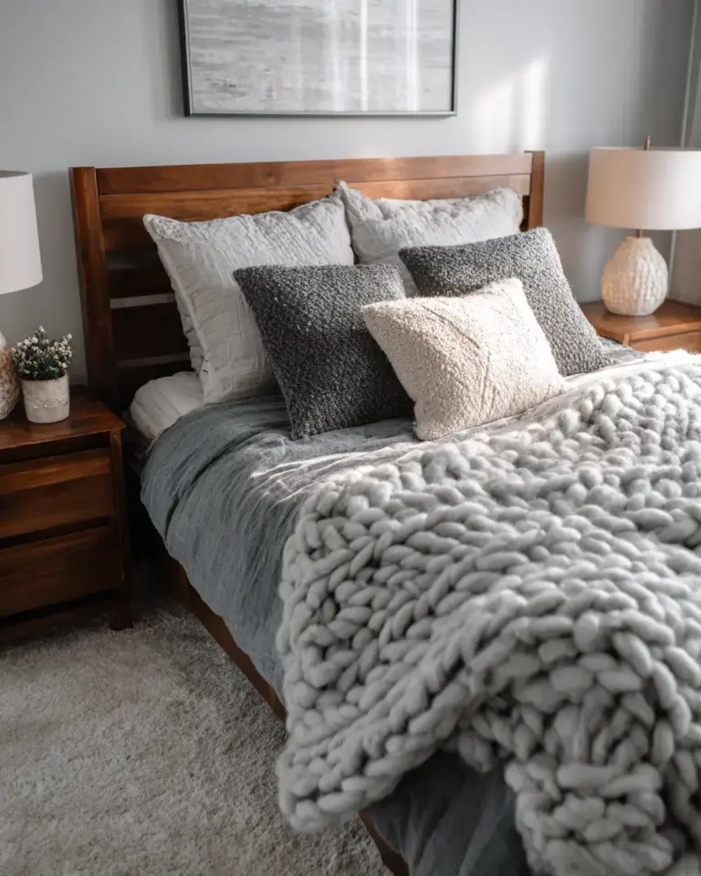 Gray Mid-Century Modern Bedroom Decor Ideas - Featured