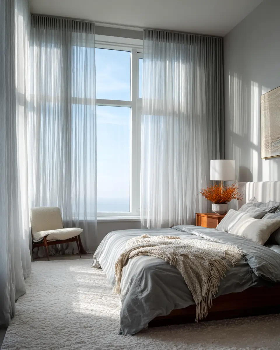 Gray Mid-Century Modern Bedroom Decor Ideas