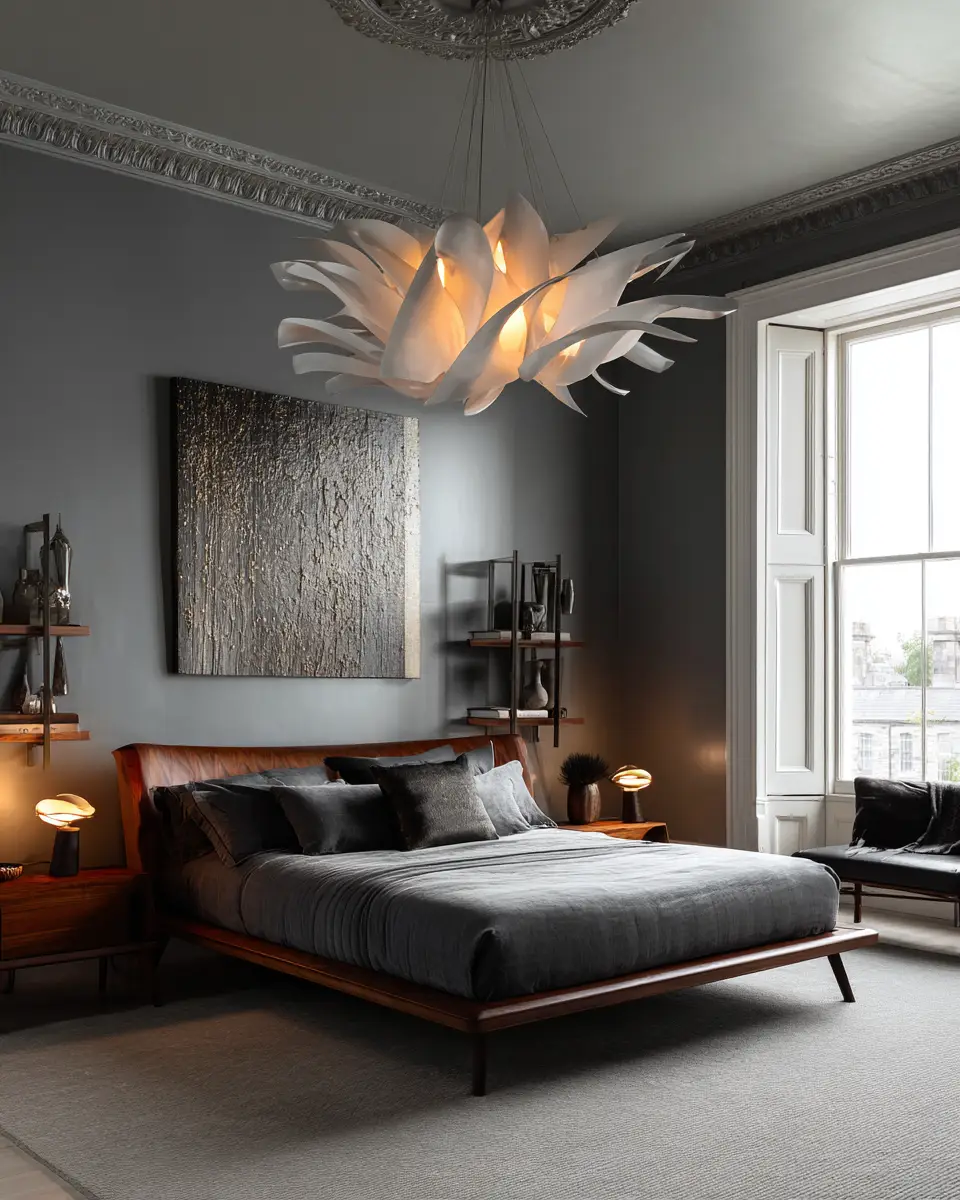 Gray Mid-Century Modern Bedroom Decor Ideas