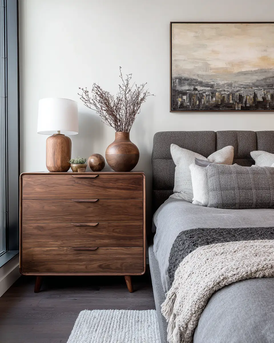 Gray Mid-Century Modern Bedroom Decor Ideas