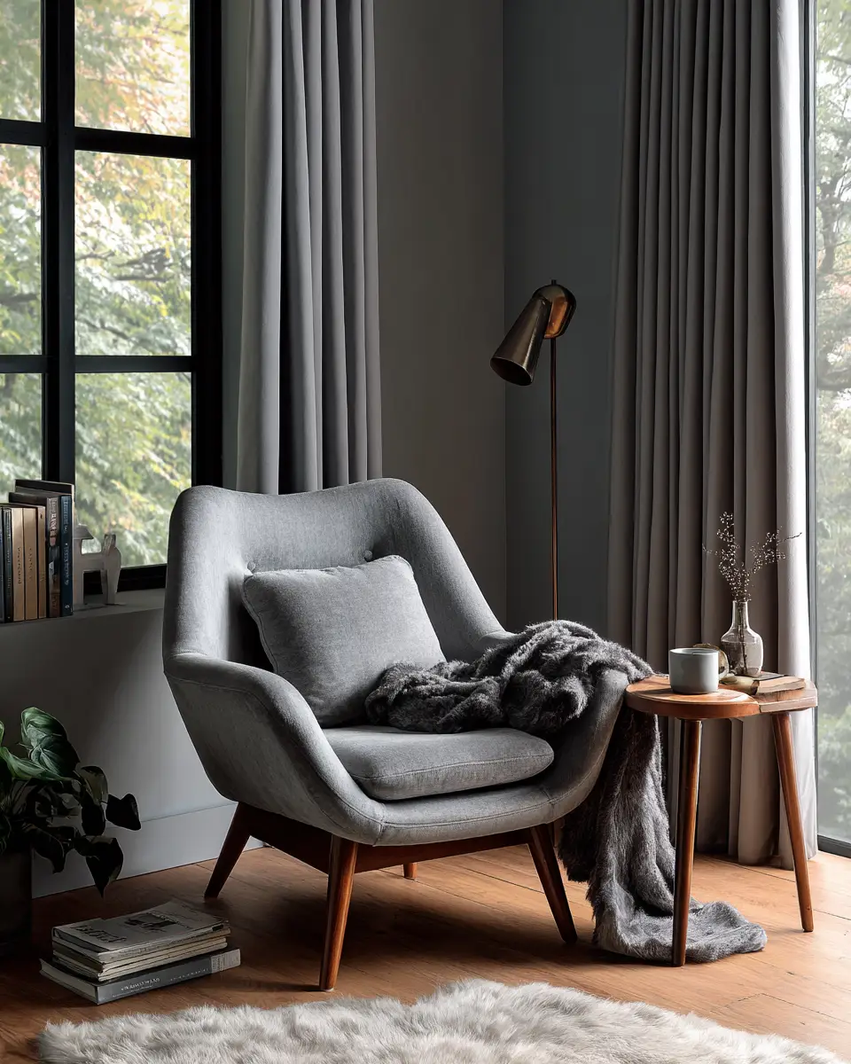 Gray Mid-Century Modern Bedroom Decor Ideas