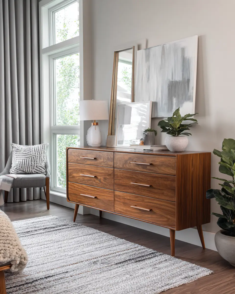 Gray Mid-Century Modern Bedroom Decor Ideas