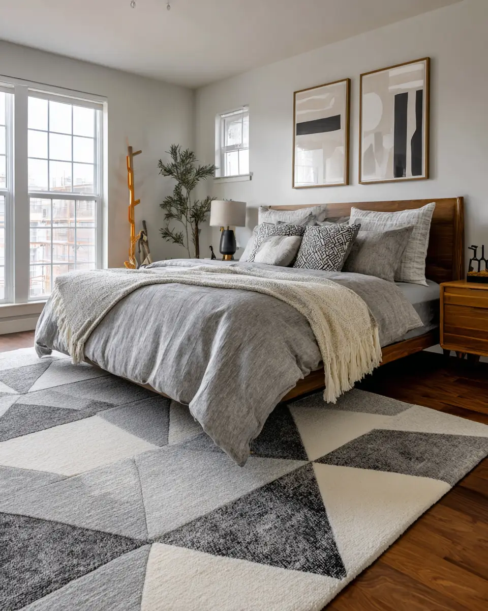 Gray Mid-Century Modern Bedroom Decor Ideas