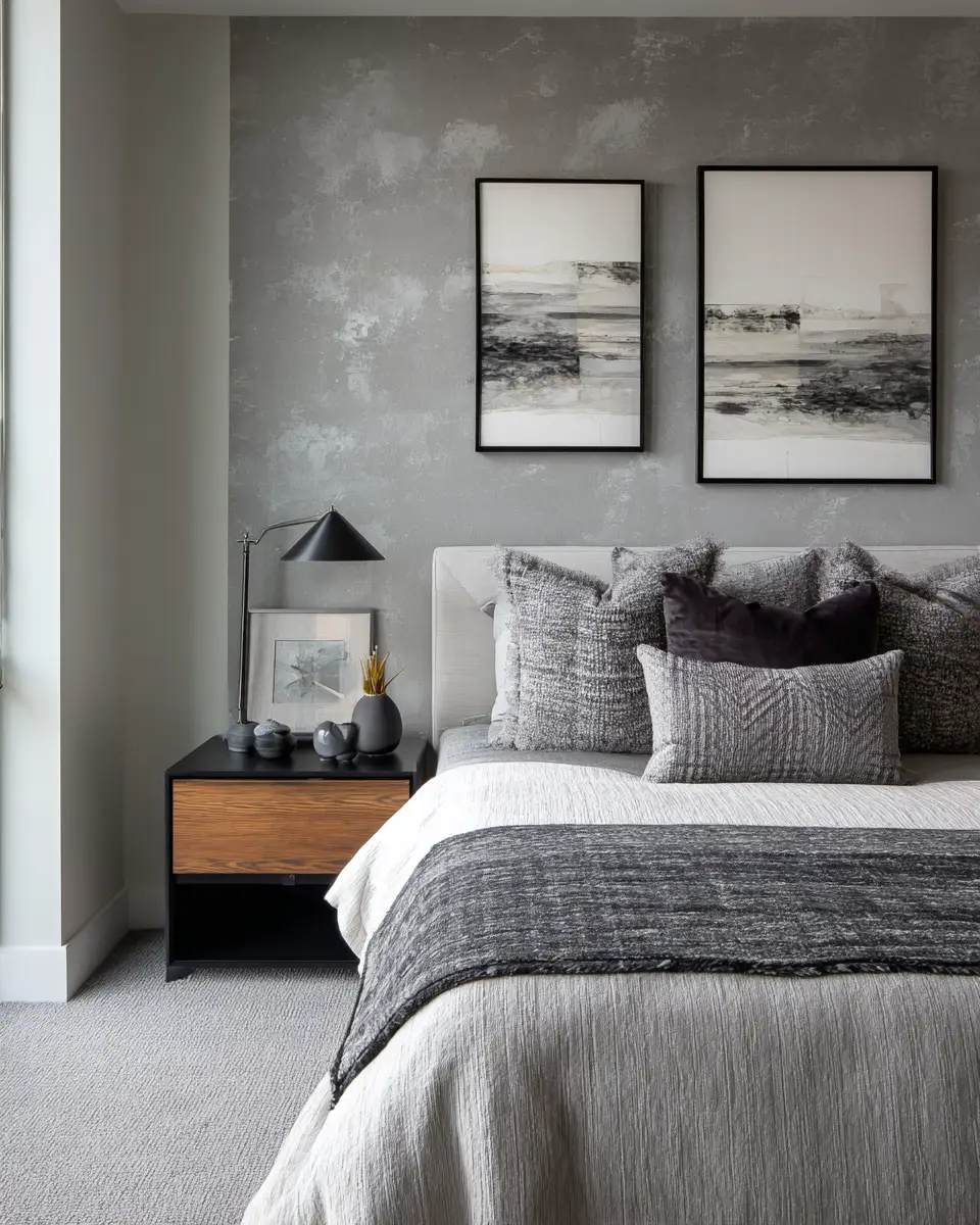 Gray Mid-Century Modern Bedroom Decor Ideas