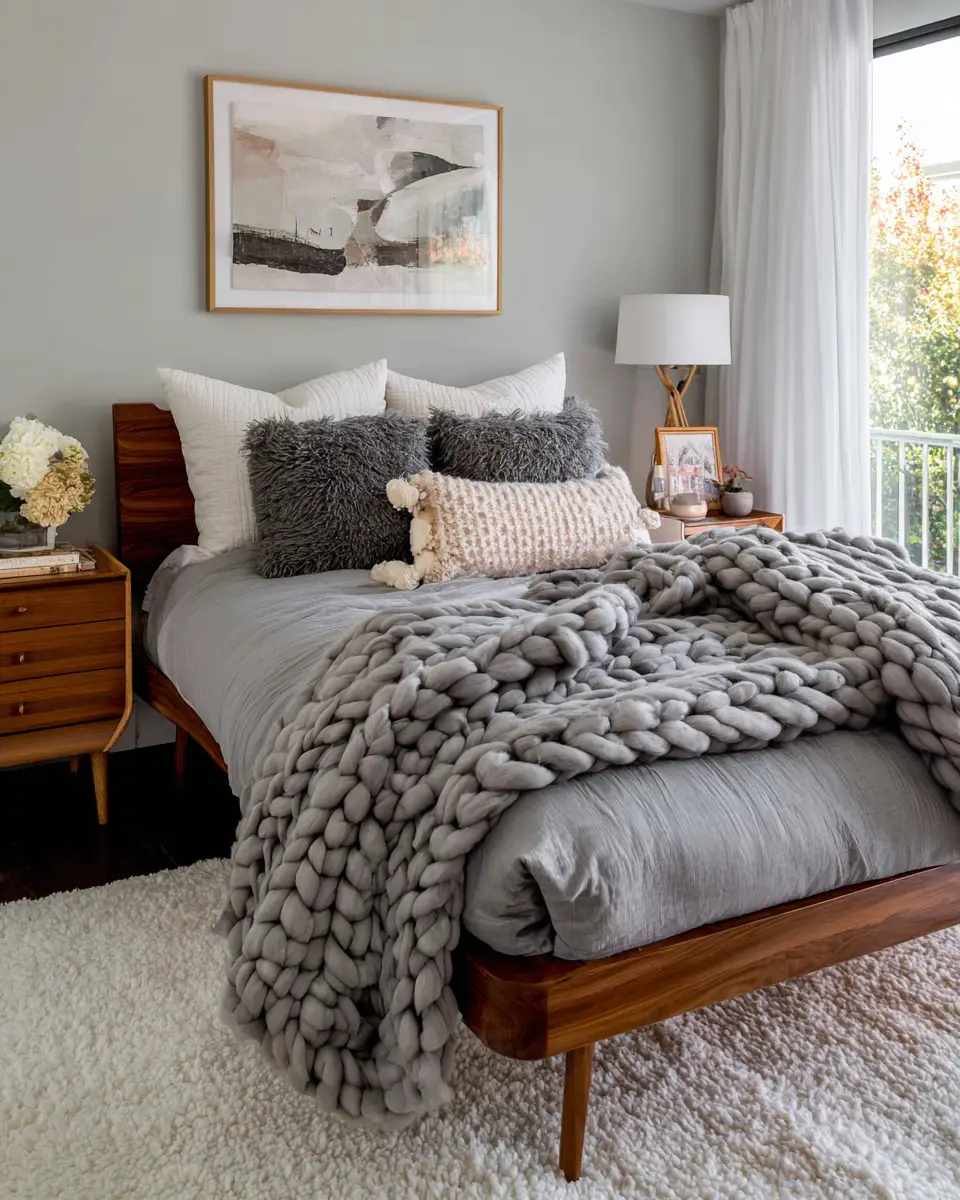 Gray Mid-Century Modern Bedroom Decor Ideas