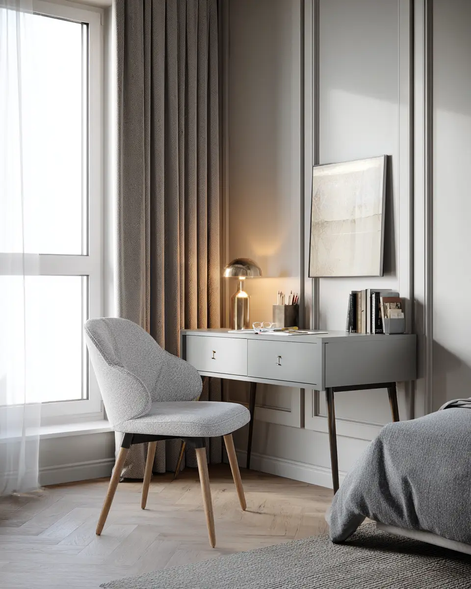 Gray Mid-Century Modern Bedroom Decor Ideas