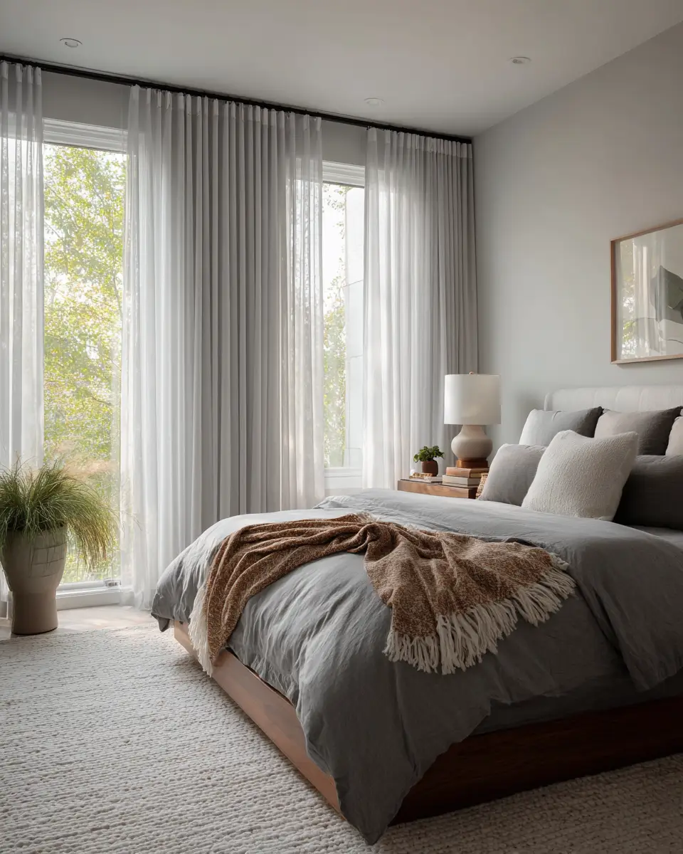 Gray Mid-Century Modern Bedroom Decor Ideas