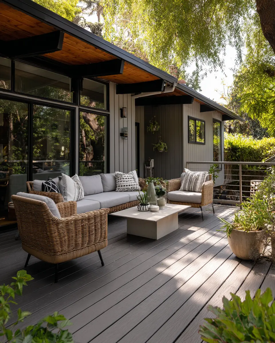 Gray Mid-Century Modern Patio Decor Ideas