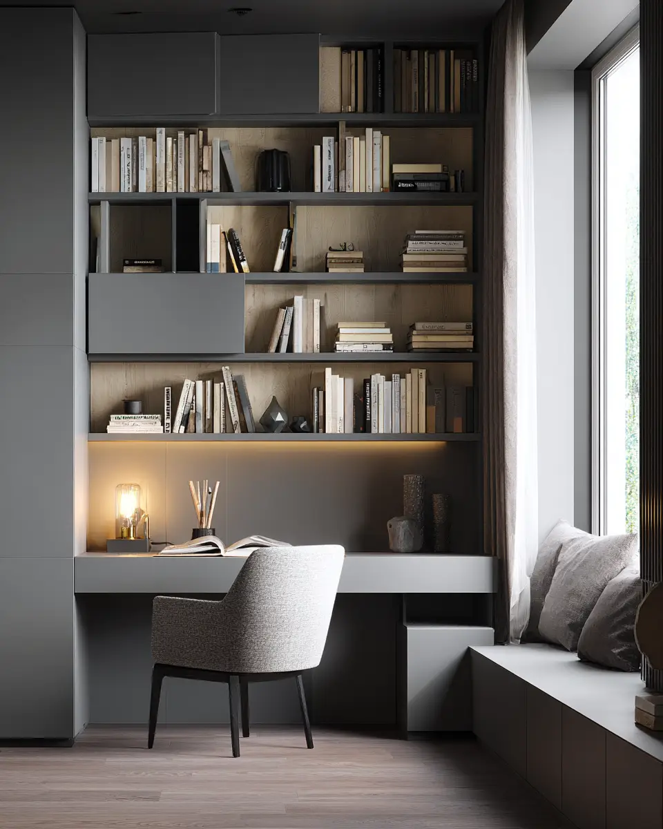 Gray Minimalist Home Office Decor Ideas