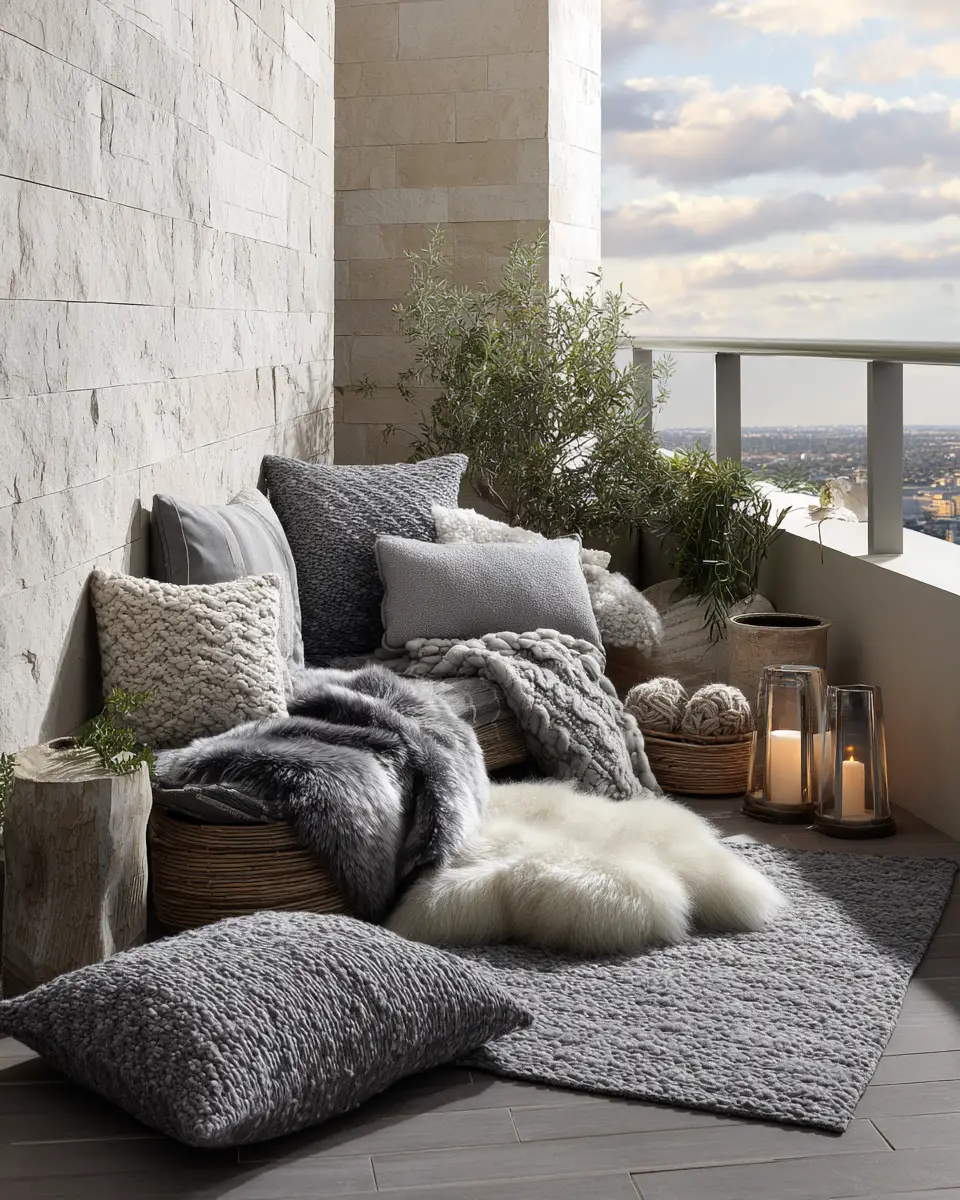 Gray Modern Balcony Decor Ideas - Featured