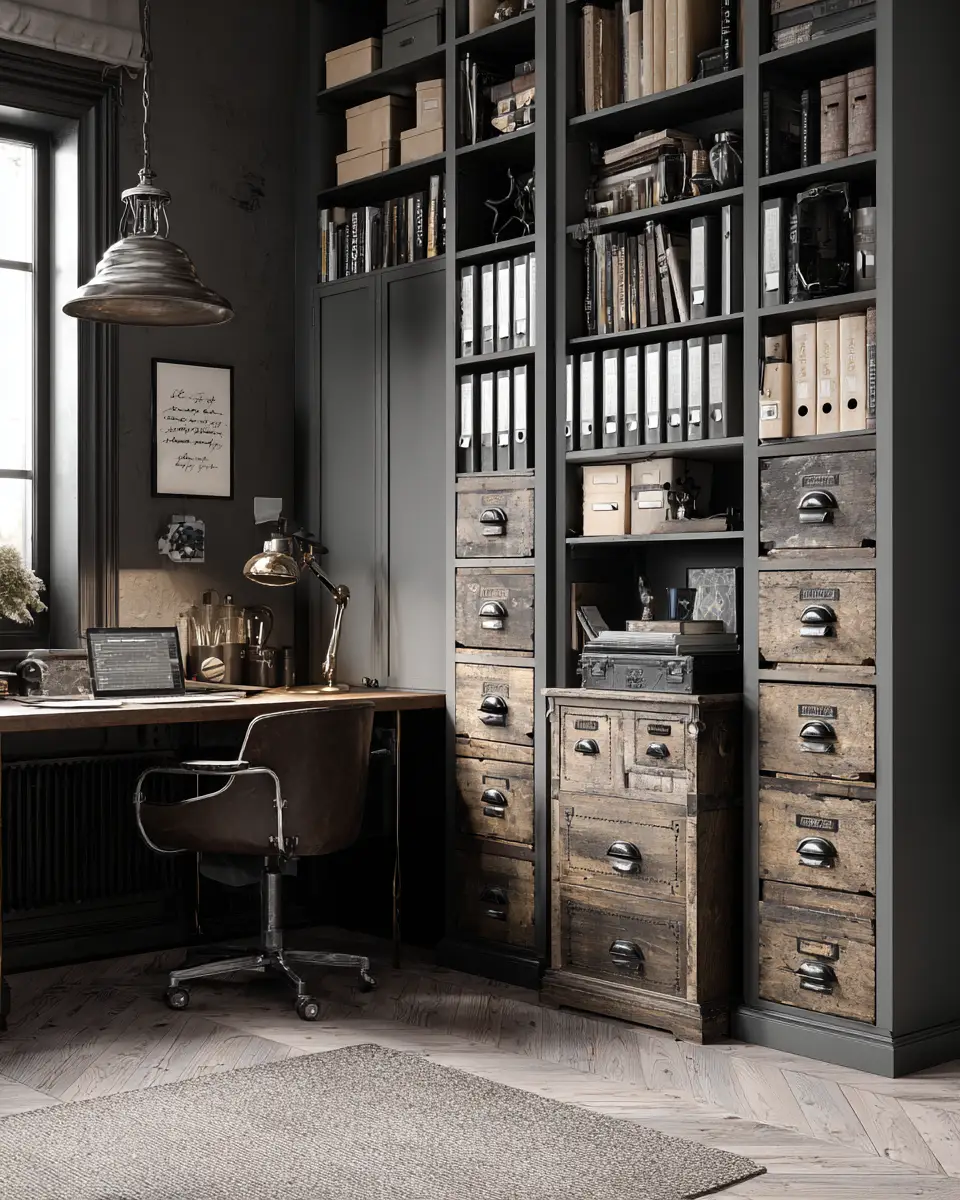 Gray Rustic Home Office Decor Ideas