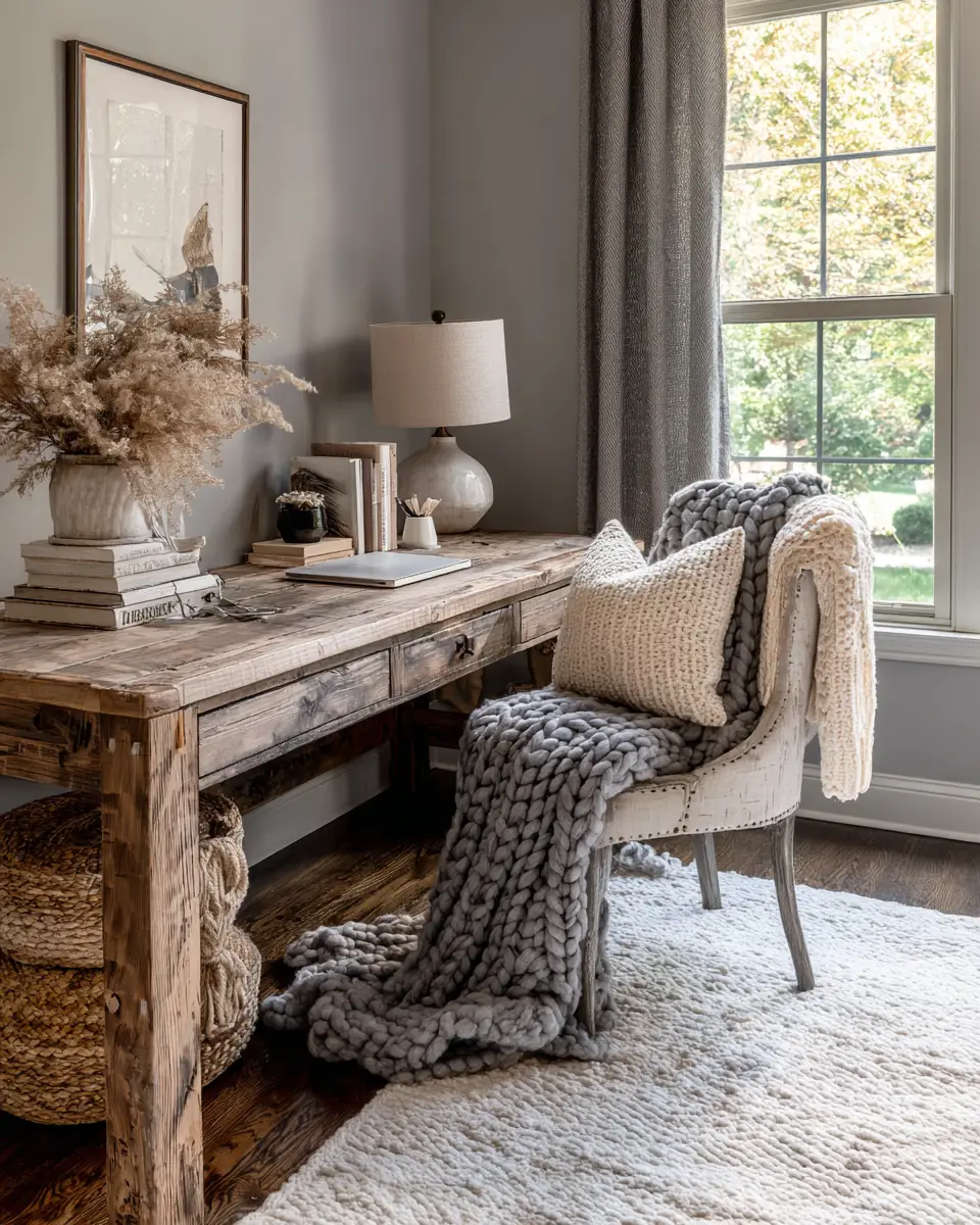 Gray Rustic Home Office Decor Ideas