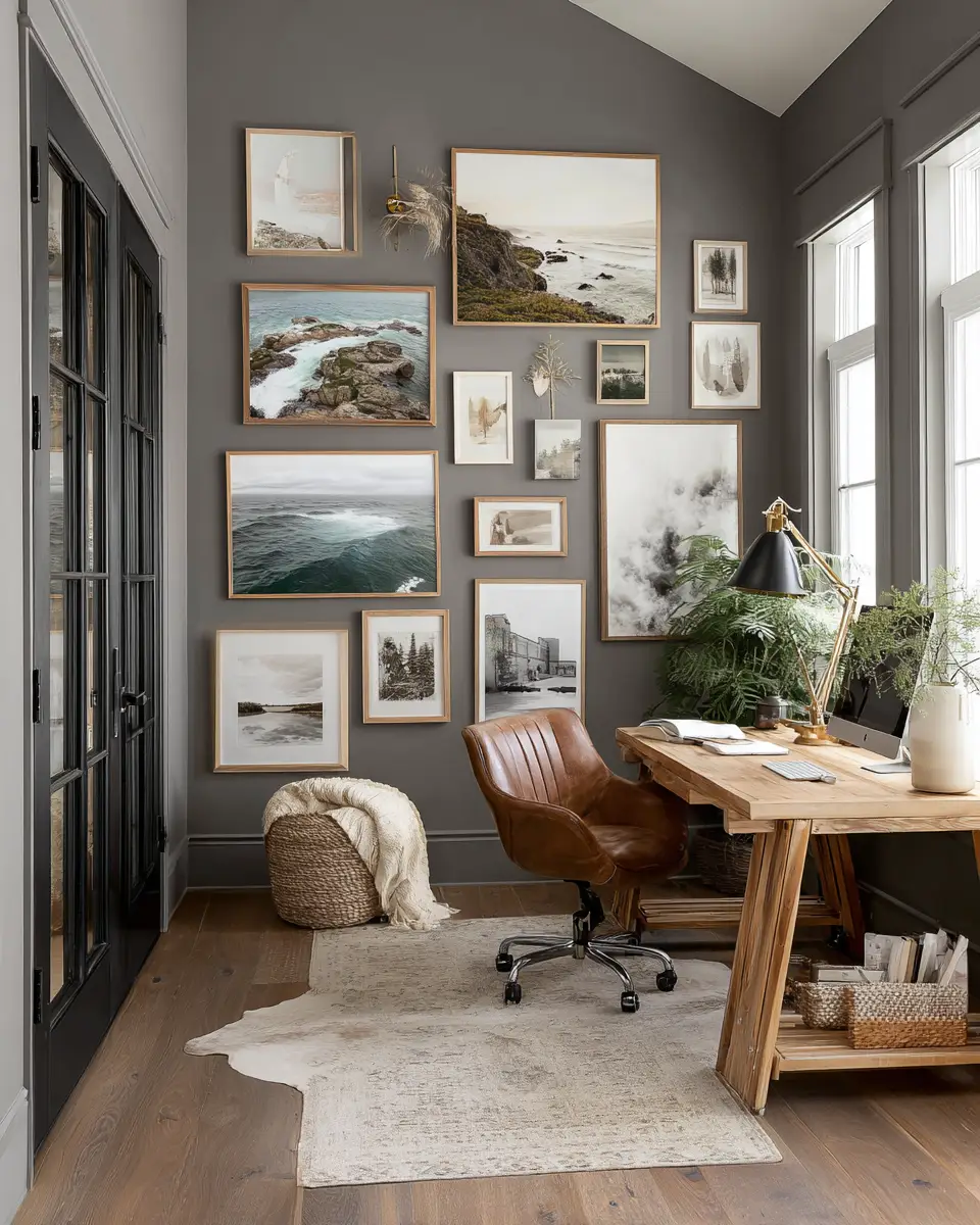 Gray Rustic Home Office Decor Ideas