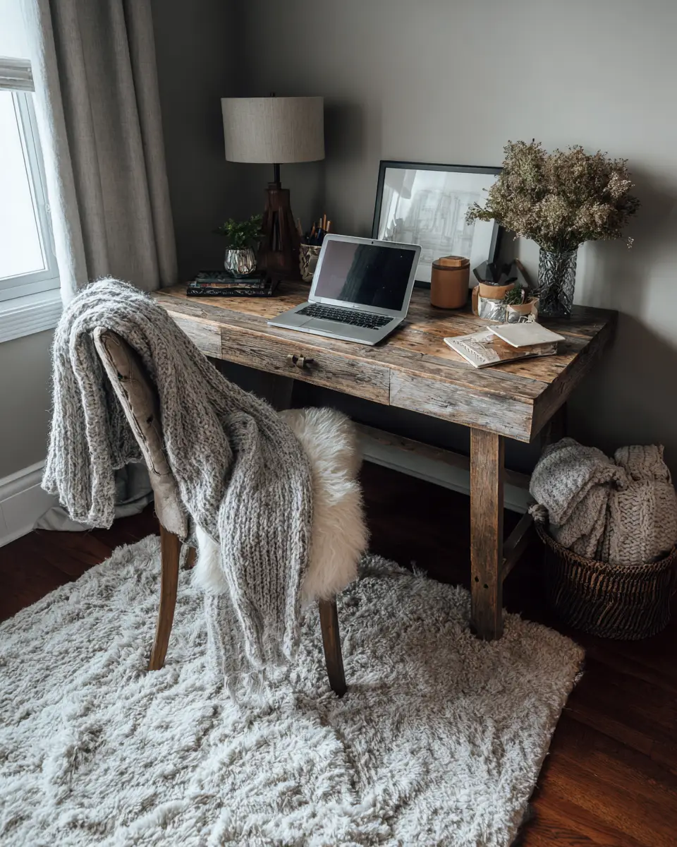 Gray Rustic Home Office Decor Ideas