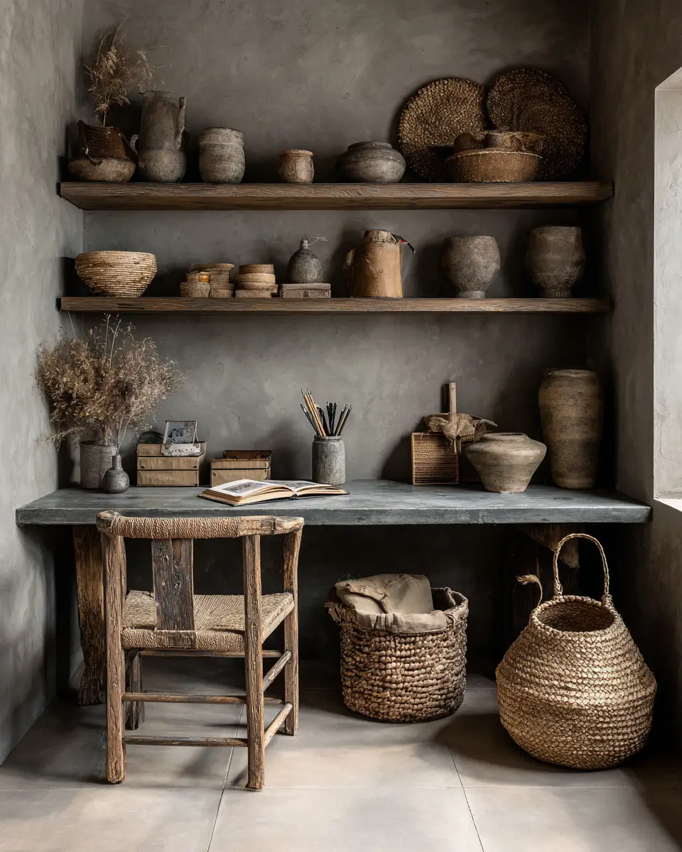 Gray Rustic Home Office Decor Ideas