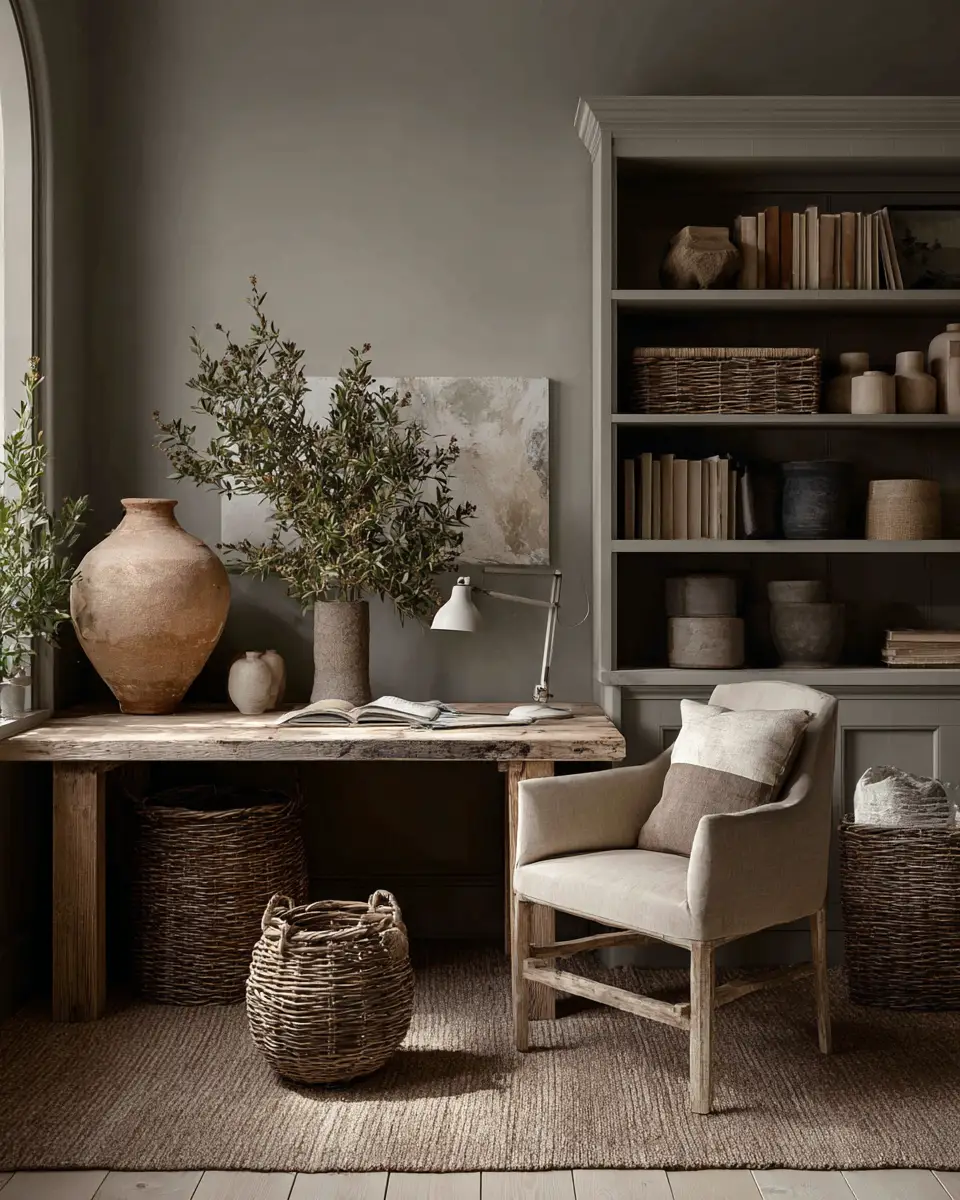 Gray Rustic Home Office Decor Ideas