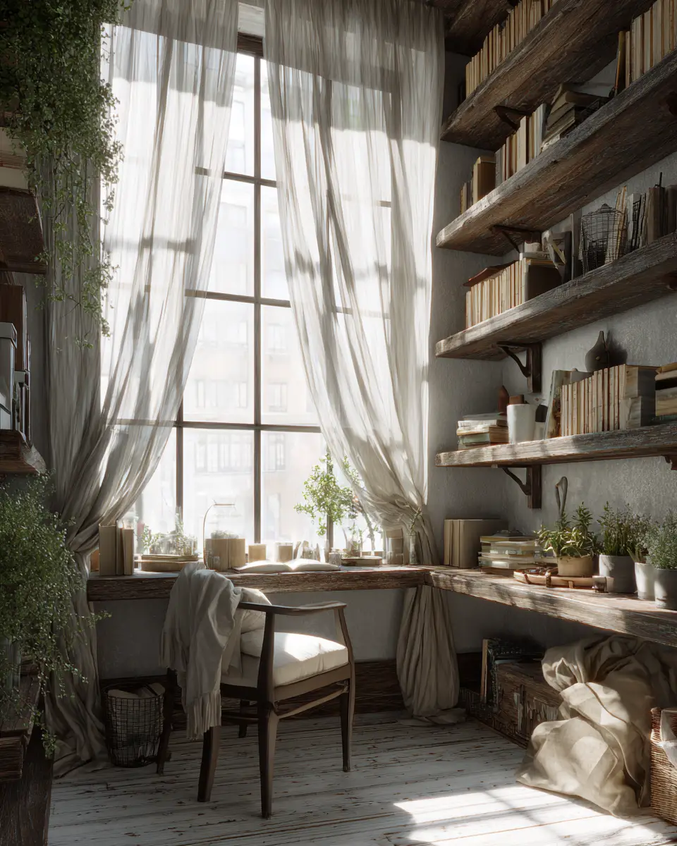 Gray Rustic Home Office Decor Ideas