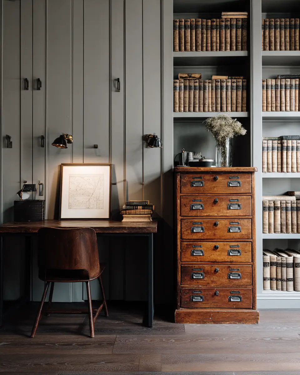 Gray Rustic Home Office Decor Ideas