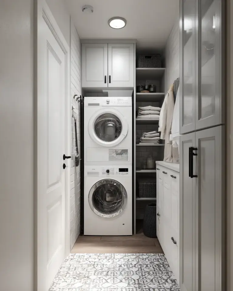 Gray Scandinavian Laundry Room Decor Ideas - Featured