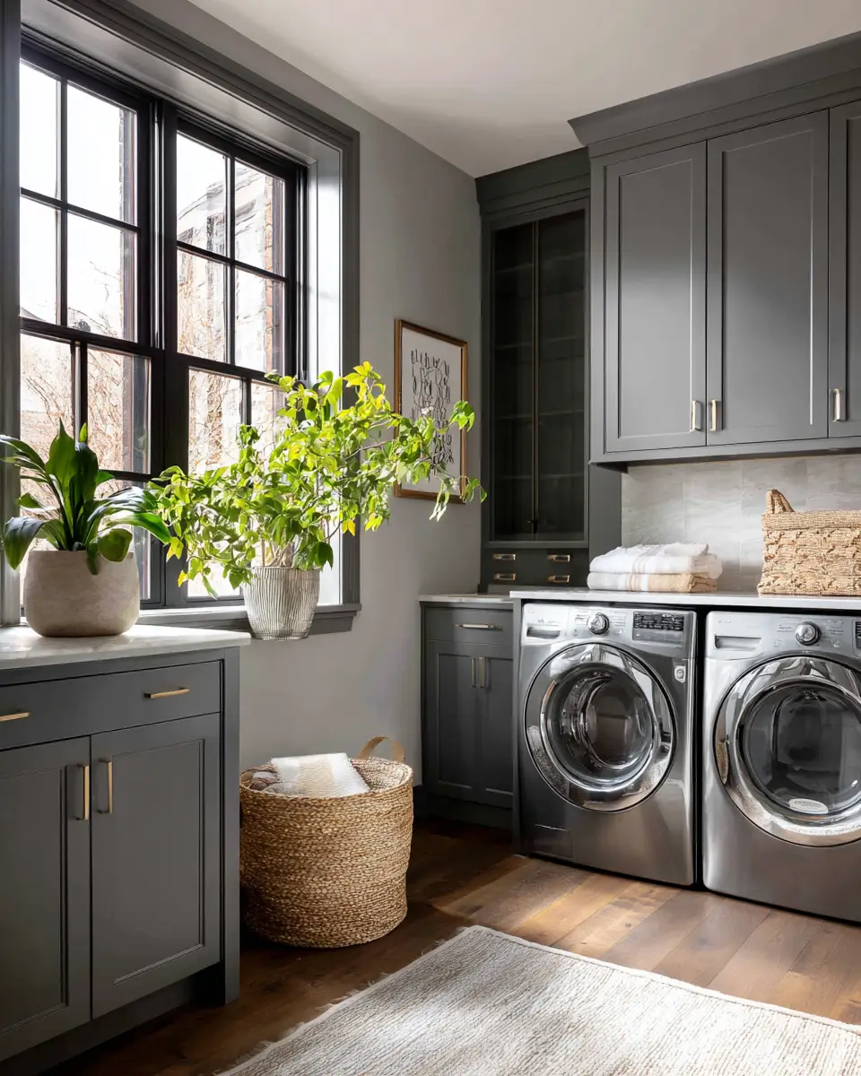 Gray Scandinavian Laundry Room Decor Ideas