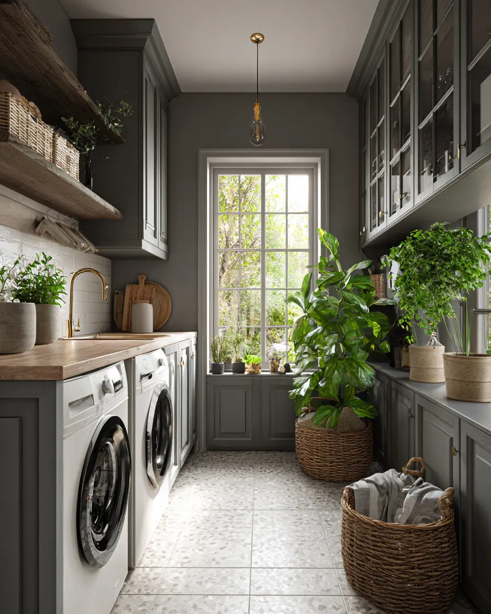 Gray Scandinavian Laundry Room Decor Ideas